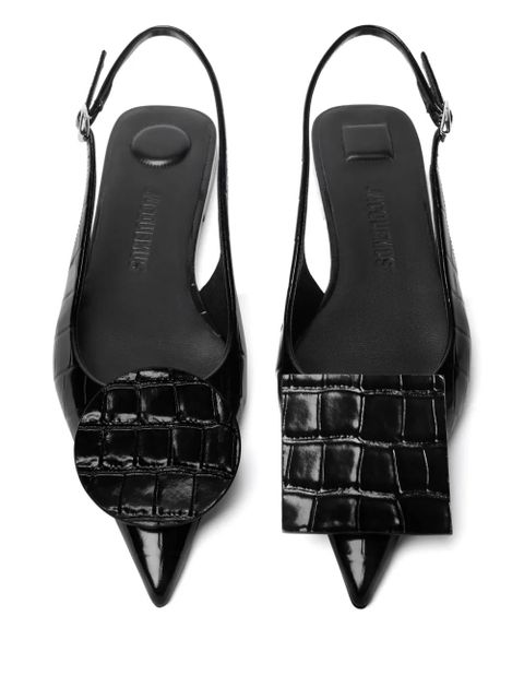 Jacquemus Duelo leather flat pumps - Black