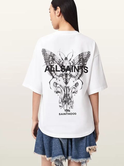 AllSaints T-shirt oversize damski bawełniany HALIS - zdjęcie produktu nr 1