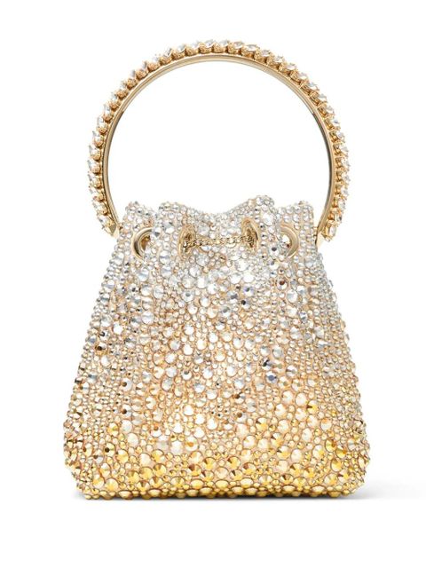 Jimmy Choo Bon Bon crystal-embellished bucket bag - Gold - zdjęcie produktu nr 2