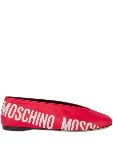 Moschino logo-print ballet flats - Red - zdjęcie produktu nr 1
