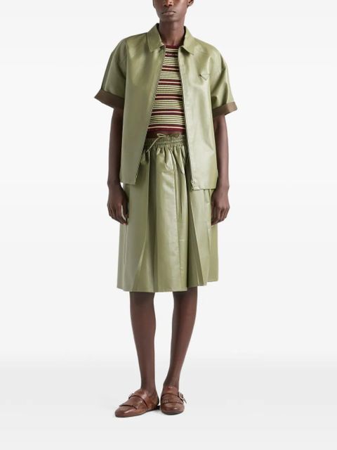 Prada nappa leather zipper shirt - Green