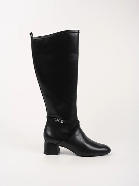 Karl Lagerfeld kozaki BONNIE damskie kolor czarny na słupku KL30375 - zdjęcie produktu nr 1