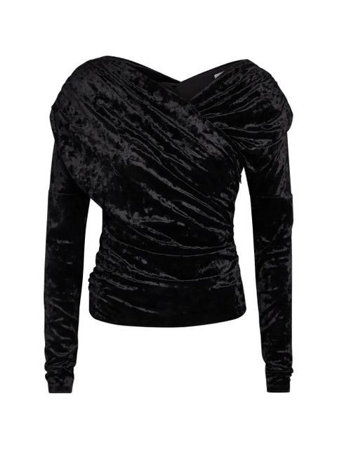 GANNI draped long-sleeve top - Black - zdjęcie produktu nr 2