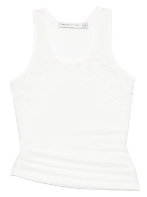 Christopher Esber encased lace ribbed tank top - White - zdjęcie produktu nr 1