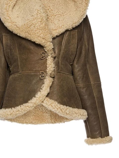 Magda Butrym hooded shearling jacket - Brown - zdjęcie produktu nr 2