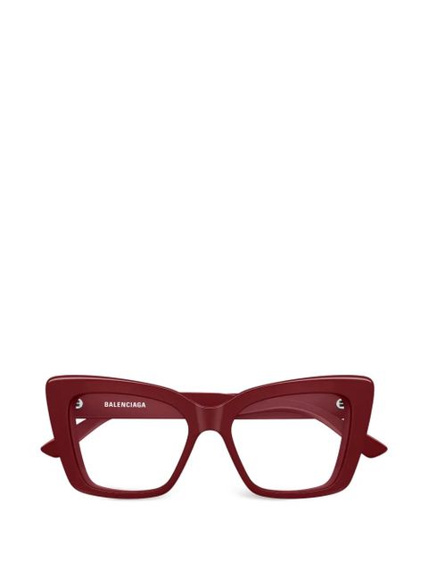 Balenciaga Eyewear geometric-frame glasses - Red - zdjęcie produktu nr 1