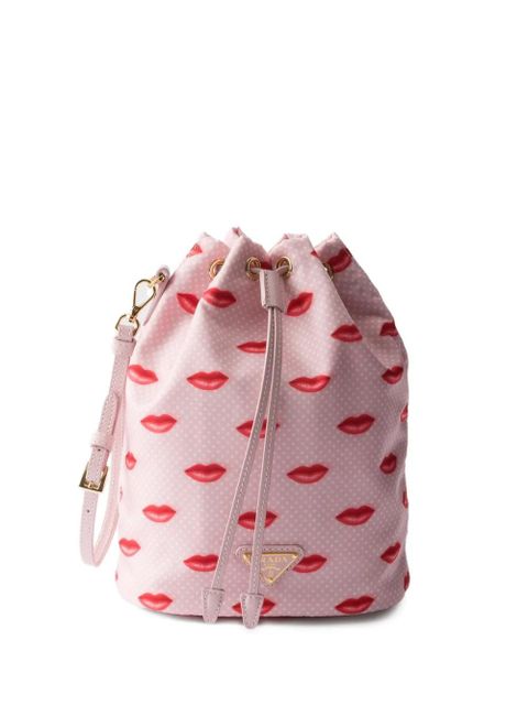 Prada Re-Nylon printed drawstring bucket bag - Pink - zdjęcie produktu nr 1
