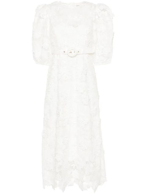 ZIMMERMANN Halliday Lace Flower midi dress - White - zdjęcie produktu nr 1