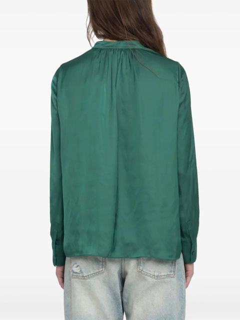 Zadig&Voltaire Tink satin V-neck top - Green