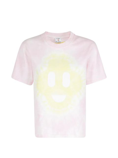 Casablanca tie-dye smiley-motif T-shirt - Pink - zdjęcie produktu nr 1