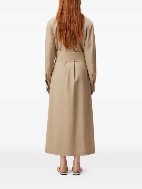 AMI Paris balloon sleeve fitted shirt midi dress - Neutrals