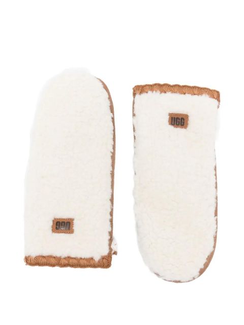 UGG border-detail mittens - Neutrals