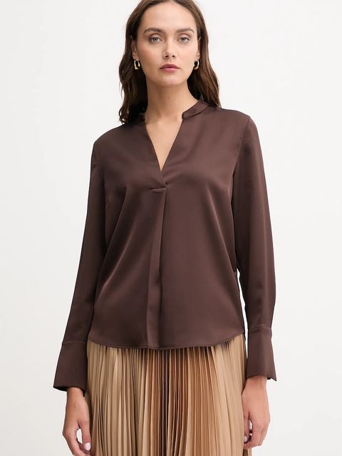 Joop! bluzka damska kolor brązowy gładka 30048651 - zdjęcie produktu nr 1