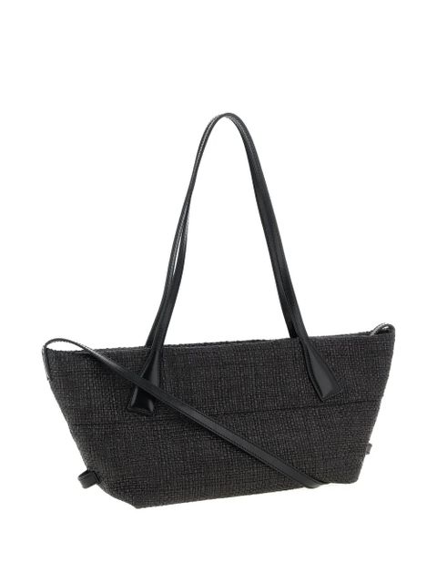 Balmain Track raffia tote bag - Black