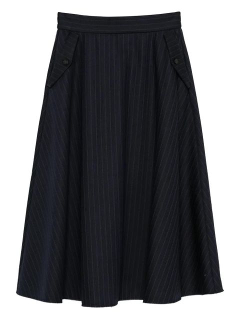 Golden Goose pinstripe button-detailing midi A-line skirt - Blue - zdjęcie produktu nr 1