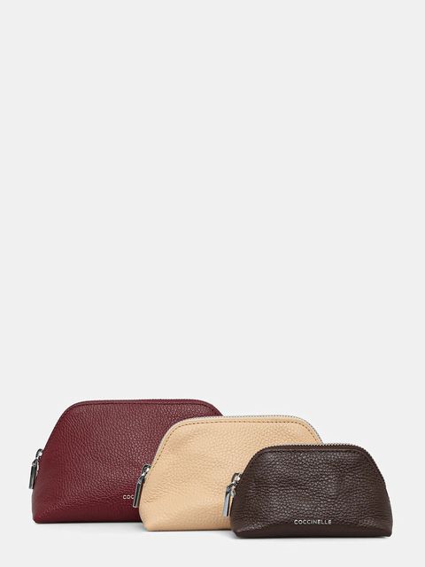 Coccinelle kosmetyczka skórzana 3-pack kolor multicolor E5.TMF.25.04.01 - zdjęcie produktu nr 1