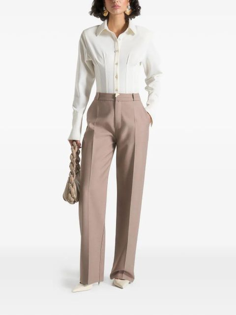 Manière De Voir Doria waistband-detail tailored trousers - Brown
