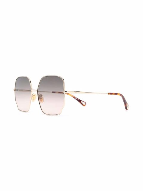 Chloé Eyewear oversized-frame sunglasses - Gold - zdjęcie produktu nr 2