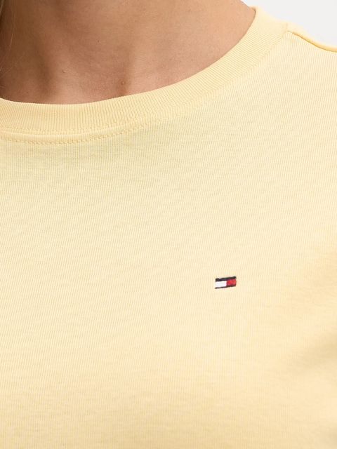 Tommy Hilfiger t-shirt bawełniany damski kolor żółty WW0WW40587 - zdjęcie produktu nr 2