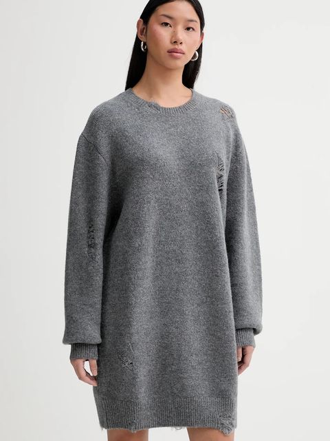 IRO sukienka z dodatkiem wełny WM33TONINA kolor szary mini oversize TONINA - zdjęcie produktu nr 1