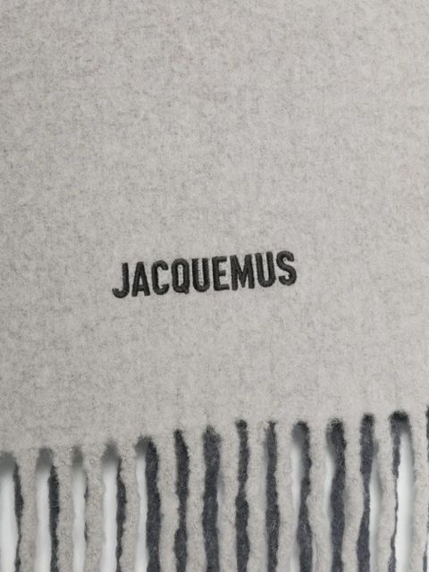 Jacquemus Moisson embroidered fringe scarf - Grey - zdjęcie produktu nr 2