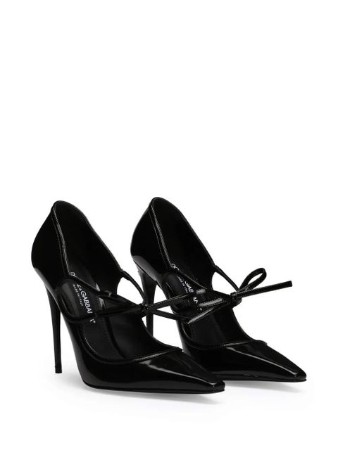 Dolce & Gabbana DNA ribbon-tie leather pumps - Black