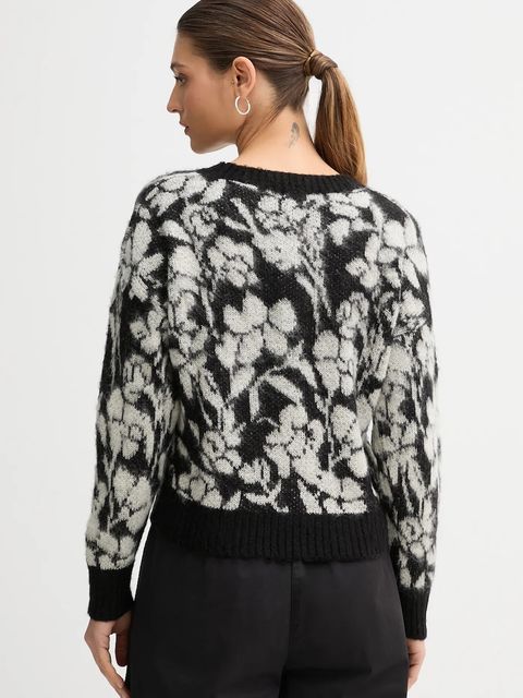 United Colors of Benetton sweter z dodatkiem moheru damski kolor czarny 1VAAE10F3