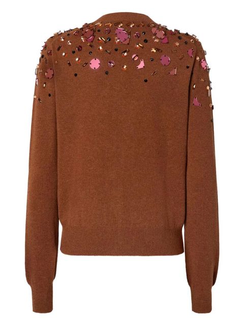 FENDI embellished cardigan - Brown