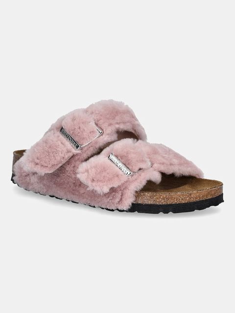 Birkenstock kapcie wełniane Arizona Shearling Upper kolor różowy 1030274 - zdjęcie produktu nr 1