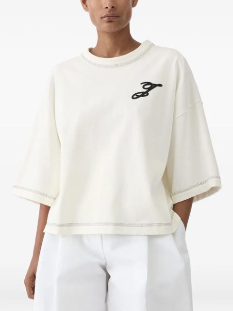 Jacquemus logo embroidered detail t-shirt - White - zdjęcie produktu nr 2