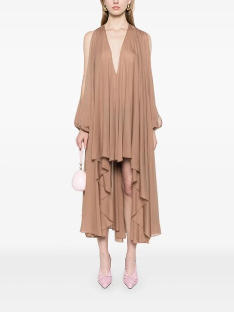 Blumarine asymmetric georgette mini dress - Brown - zdjęcie produktu nr 2