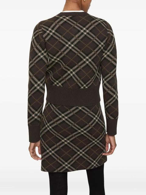Burberry check-pattern cashmere cardigan - Brown