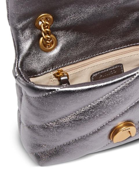 PINKO quilted bird cross body bag - Grey