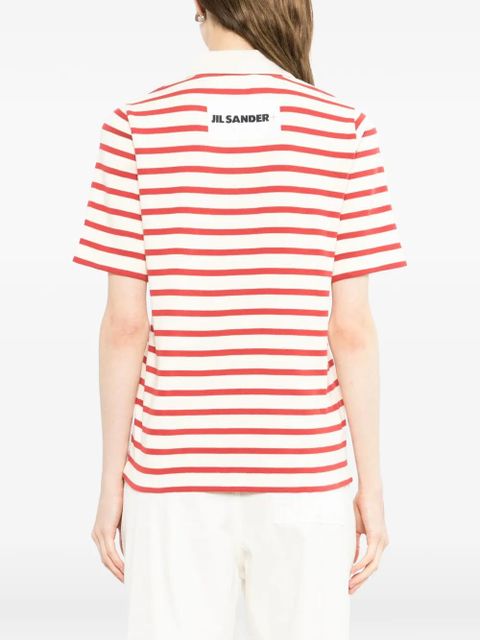 Jil Sander striped zip-up polo shirt - Neutrals