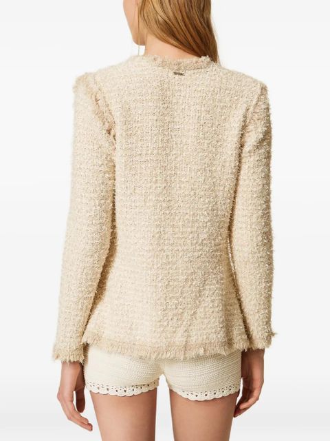 TWINSET frayed bouclé jacket - Neutrals