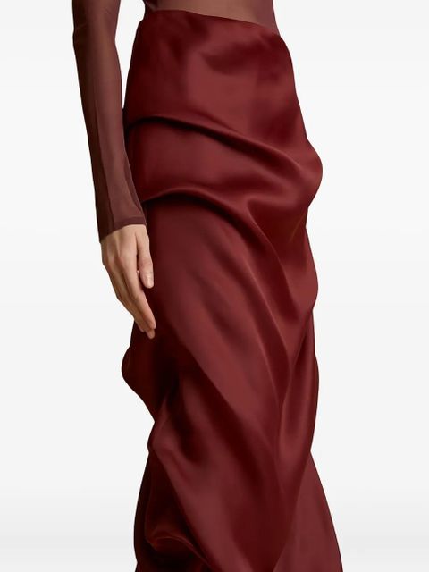 KHAITE Olula draped skirt - Red