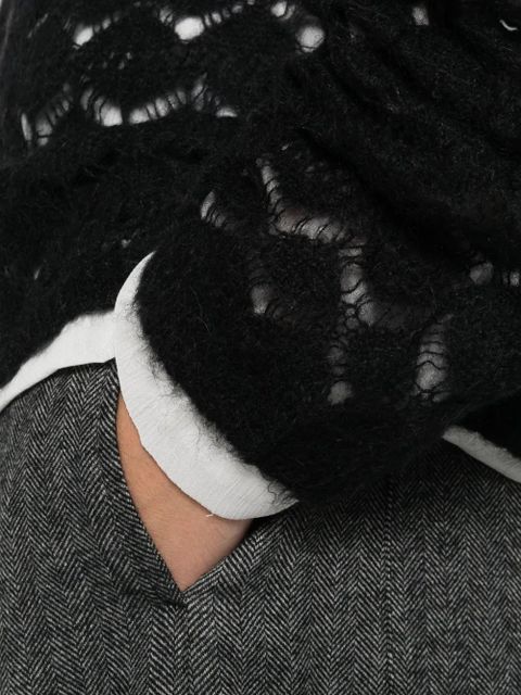 SOLOTRE open-work sweater - Black