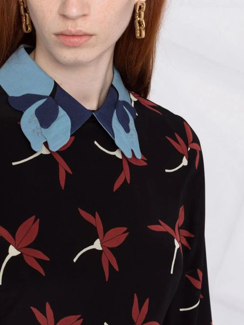 Valentino Garavani floral-print mini dress - Black