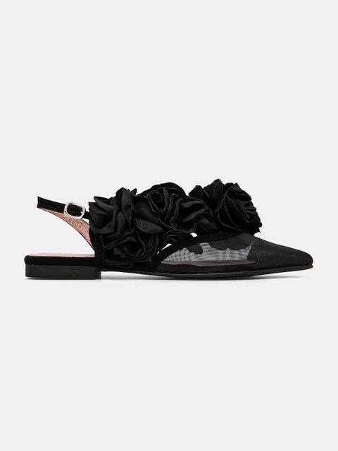 Pretty Ballerinas baleriny Yvette kolor czarny z odkrytą piętą 52145_B