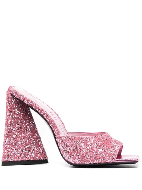 The Attico Devon 115mm sequin-embellished mules - Pink - zdjęcie produktu nr 1