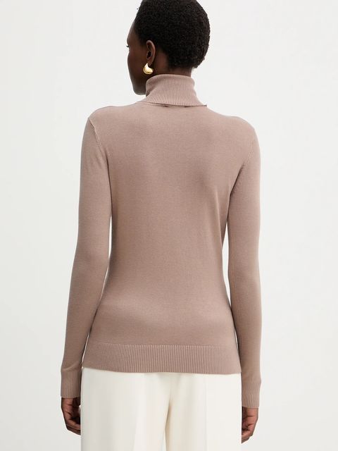 Guess sweter MELANIE damski kolor beżowy lekki z golfem W5BR39 Z2NQ2