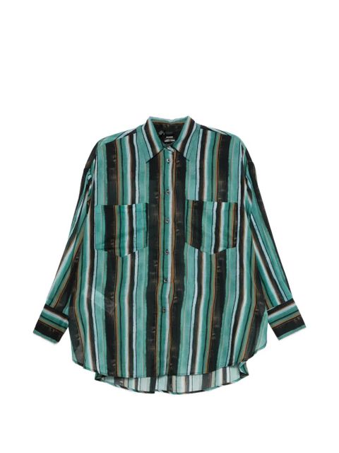 PINKO striped chest-pocket shirt - Green - zdjęcie produktu nr 1