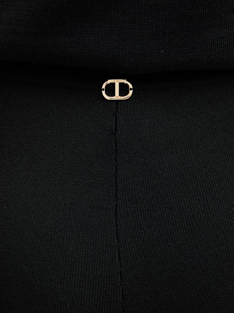 Twinset spodnie dresowe damskie kolor czarny proste high waist 252TP3206