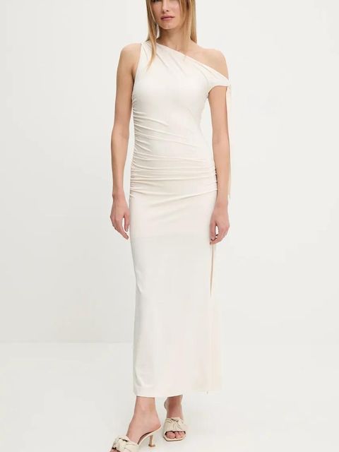 Answear.LAB sukienka kolor beżowy maxi dopasowana - zdjęcie produktu nr 2