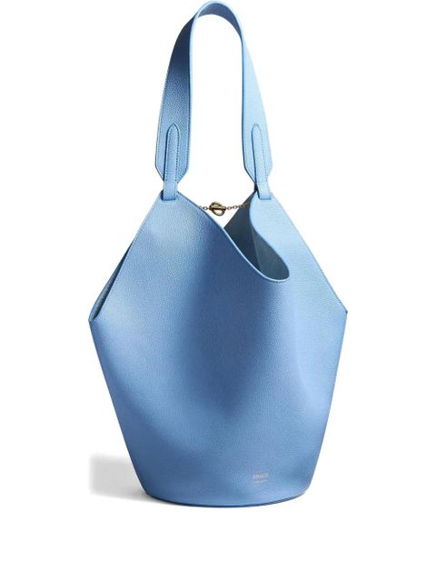 KHAITE Lotus pebbled Leather tote bag - Blue - zdjęcie produktu nr 1