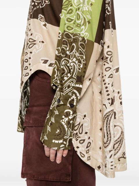 The Attico paisley-print cotton shirt - Brown - zdjęcie produktu nr 2