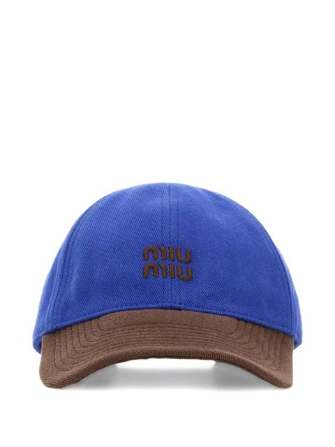 Miu Miu logo-embroidered baseball cap - Blue - zdjęcie produktu nr 1