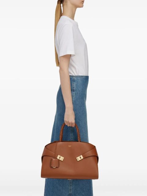 Ferragamo medium The Hug leather tote bag - Brown