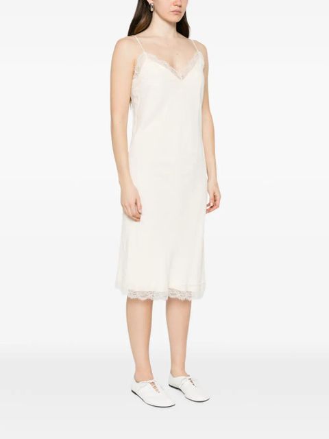 Róhe lace-trim midi dress - Neutrals