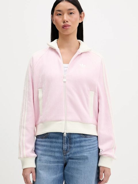 adidas Originals bluza Velour damska kolor różowy wzorzysta KS7780 - zdjęcie produktu nr 1